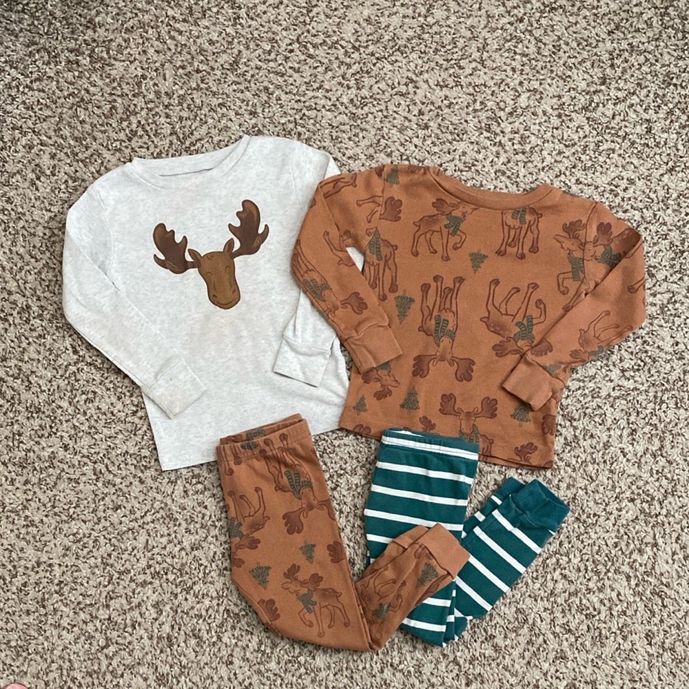 Carter's Toddler 4 Piece Moose Pajama Set